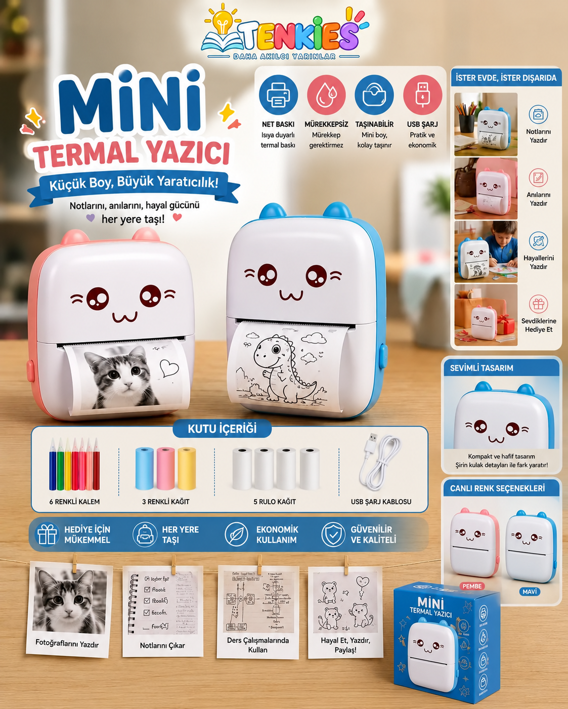 Tenkies Mini Termal Yazıcı